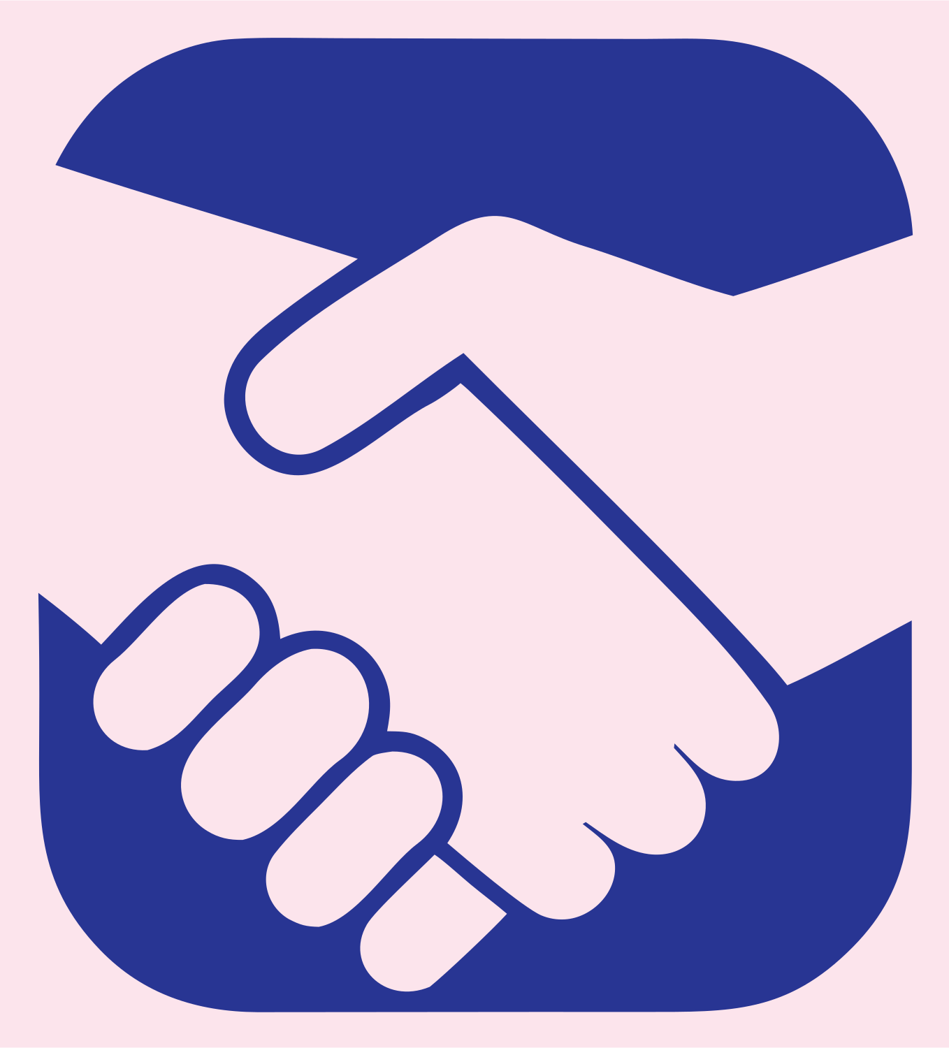 Handshake Rounded Badge Logo #fce4ec/#283593