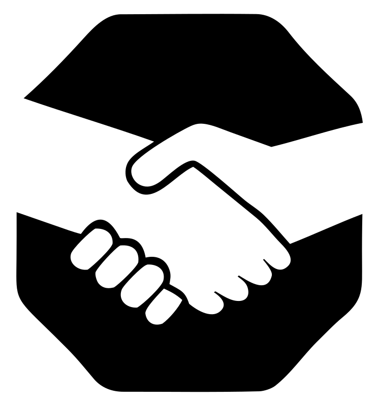 Handshake Octagon Negative Space Logo