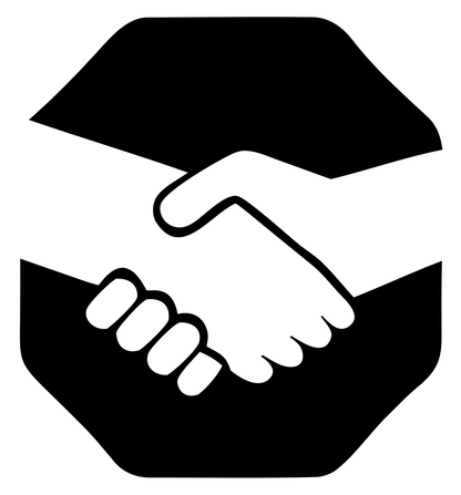 Handshake Octagon Negative Space Logo #ffffff/#000000
