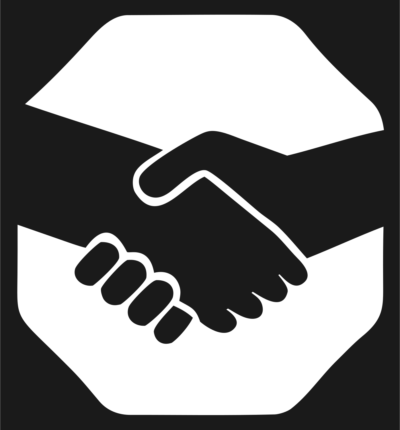 Handshake Octagon Negative Space Logo #1a1a1a/#ffffff