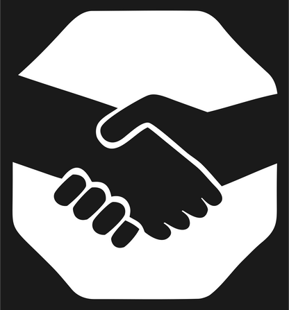 Handshake Octagon Negative Space Logo #1a1a1a/#ffffff