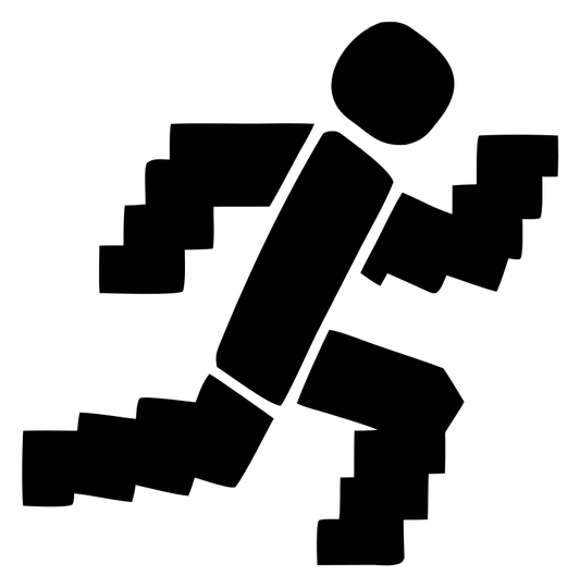 Pixel Runner Brutalist Logo