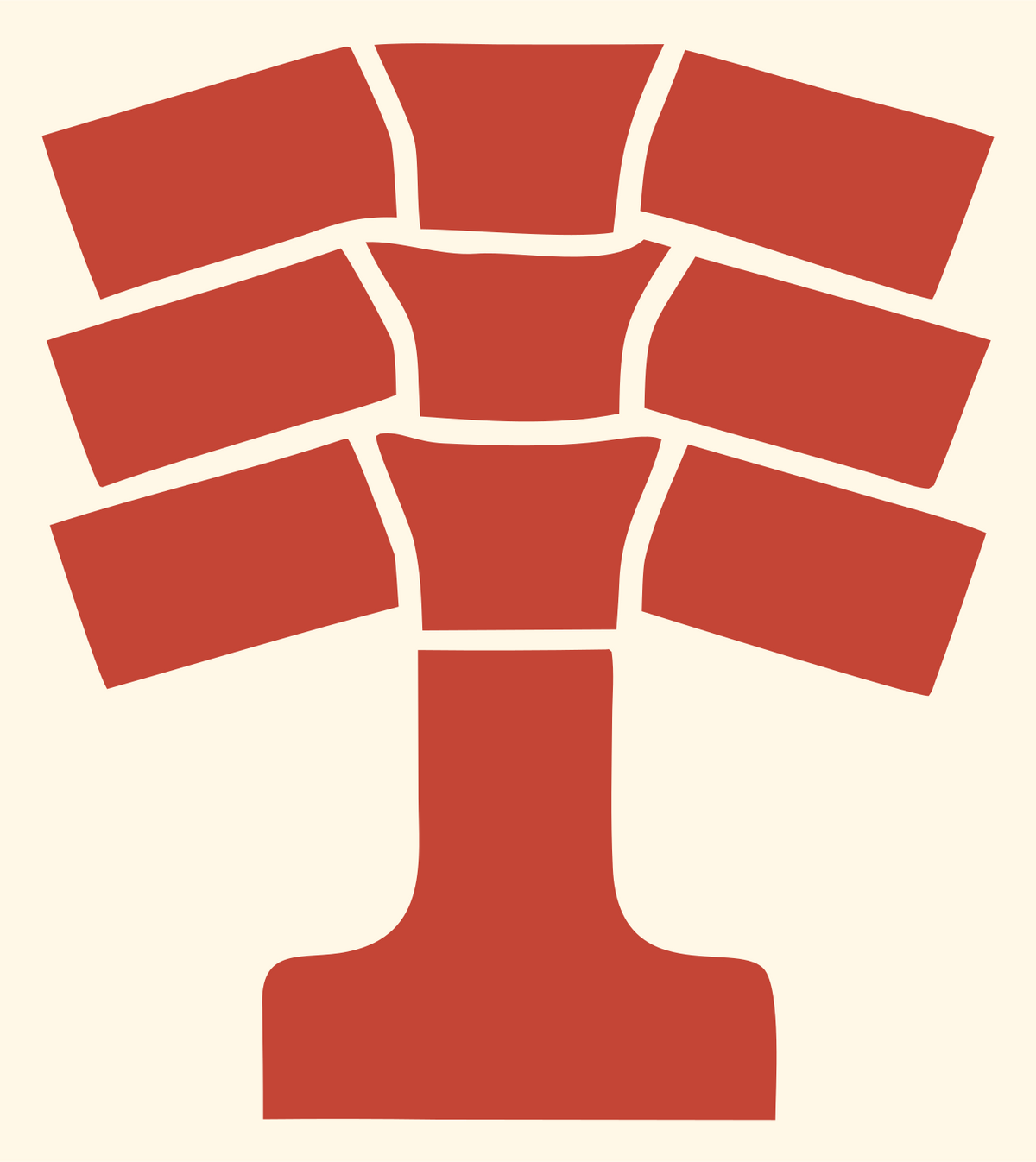 Segmented Tree Runner Logo #fff8e7/#c44536