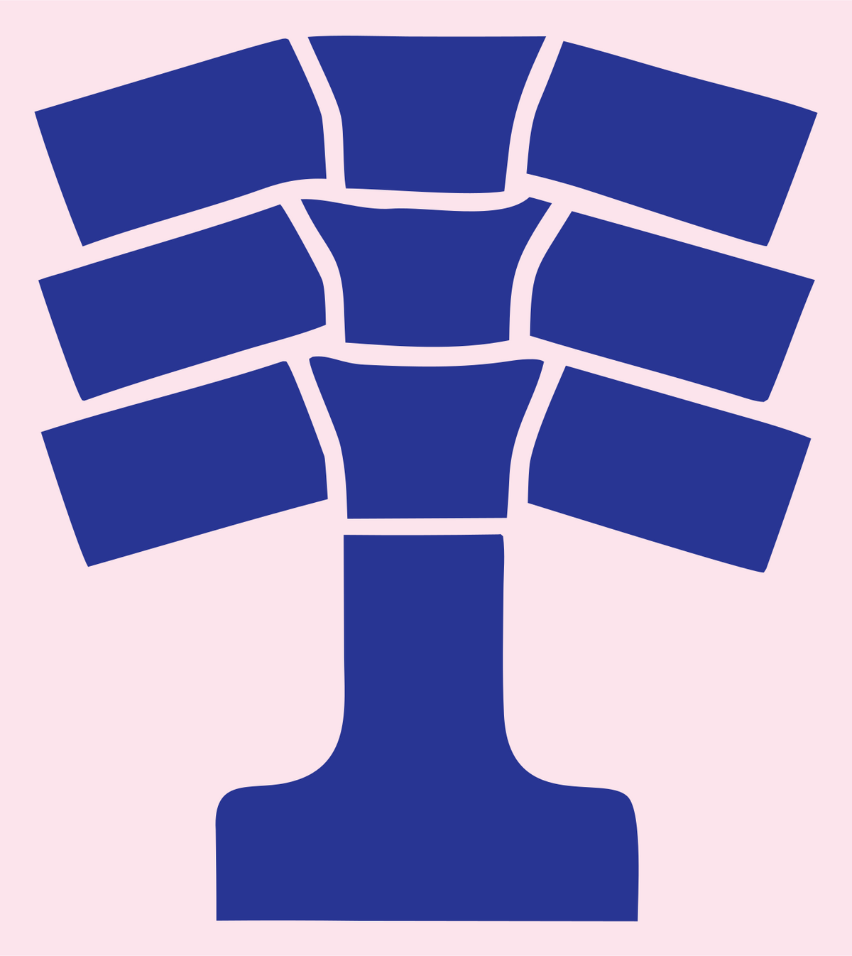 Segmented Tree Runner Logo #fce4ec/#283593