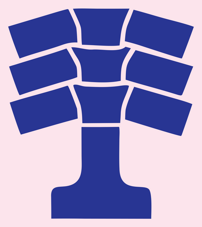 Segmented Tree Runner Logo #fce4ec/#283593