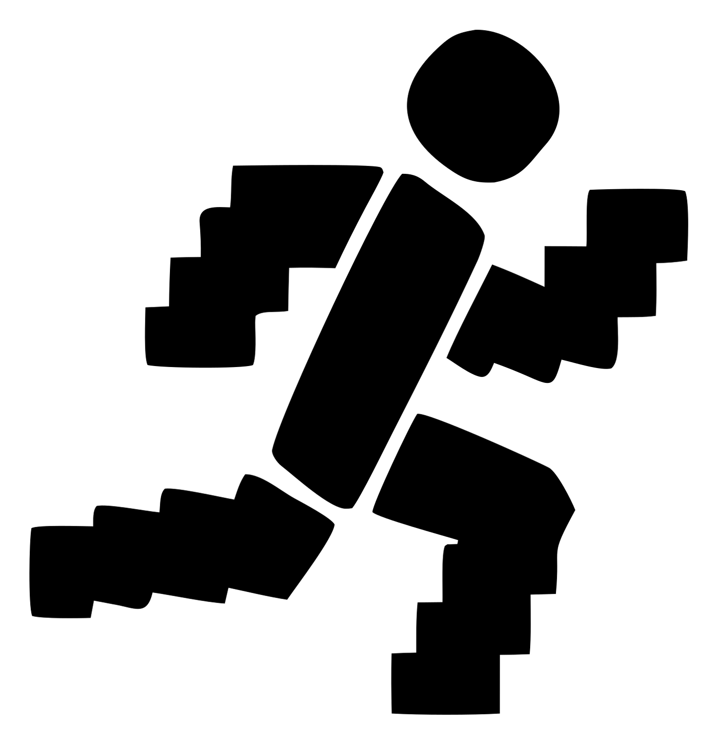 Chunky Blocks Runner Logo #ffffff/#000000