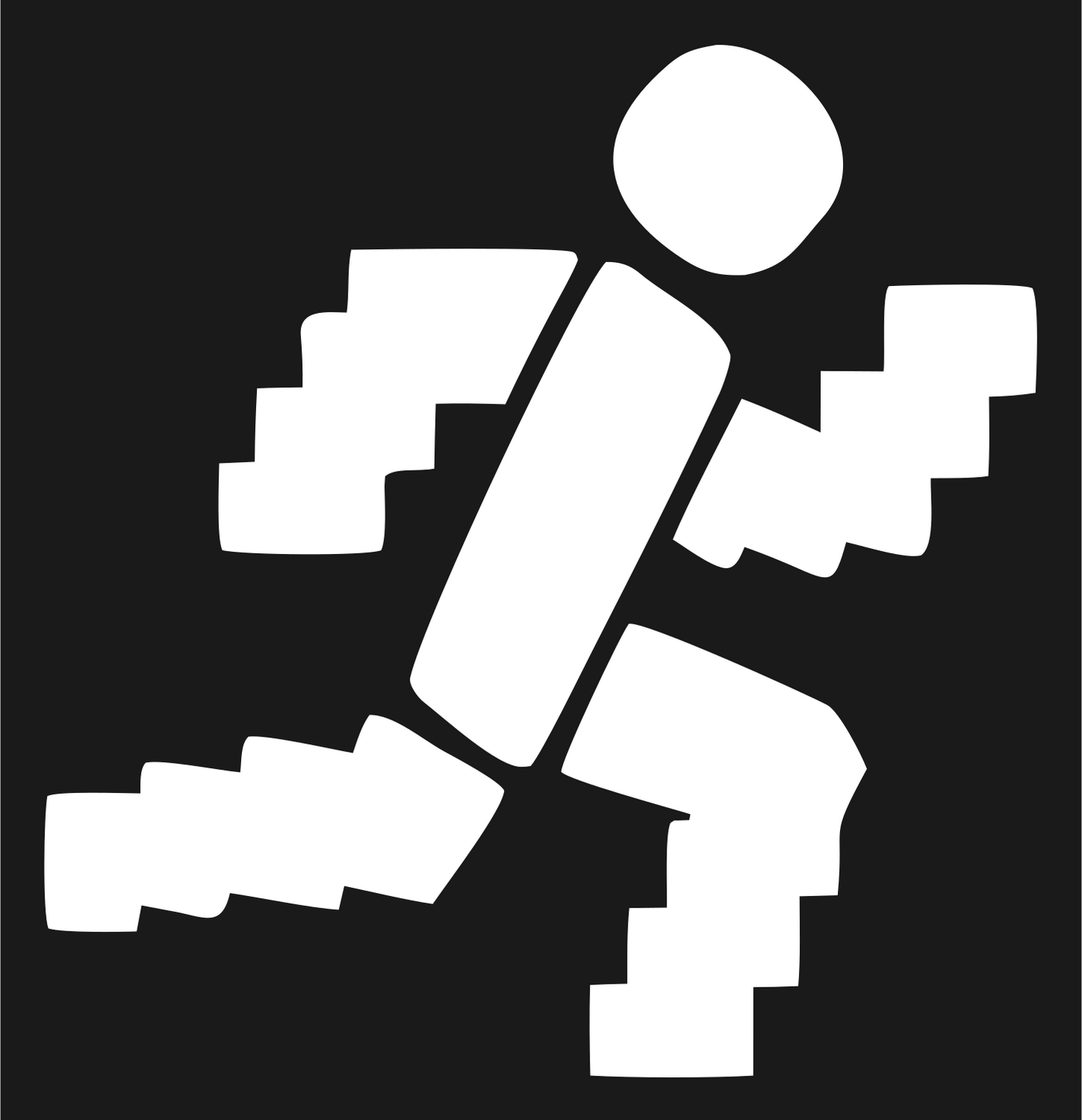 Chunky Blocks Runner Logo #1a1a1a/#ffffff