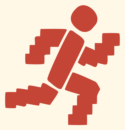 Chunky Blocks Runner Logo #fff8e7/#c44536