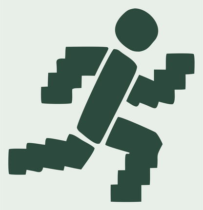 Chunky Blocks Runner Logo #e8efe9/#2d4a3e