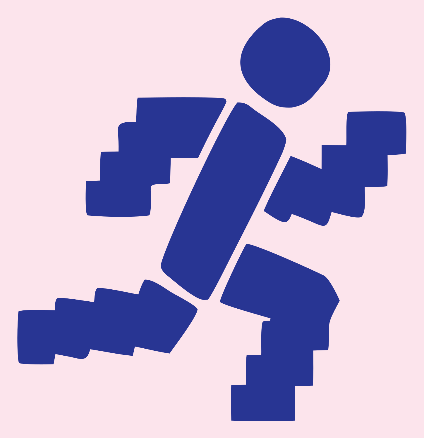 Chunky Blocks Runner Logo #fce4ec/#283593