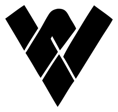 Letter W Runner Brutalist Logo
