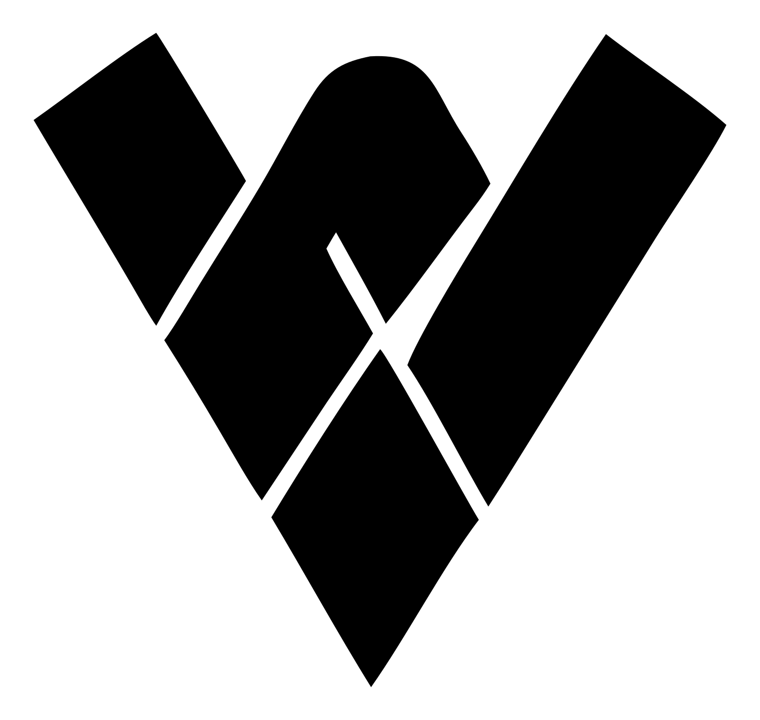 Letter W Runner Brutalist Logo #ffffff/#000000