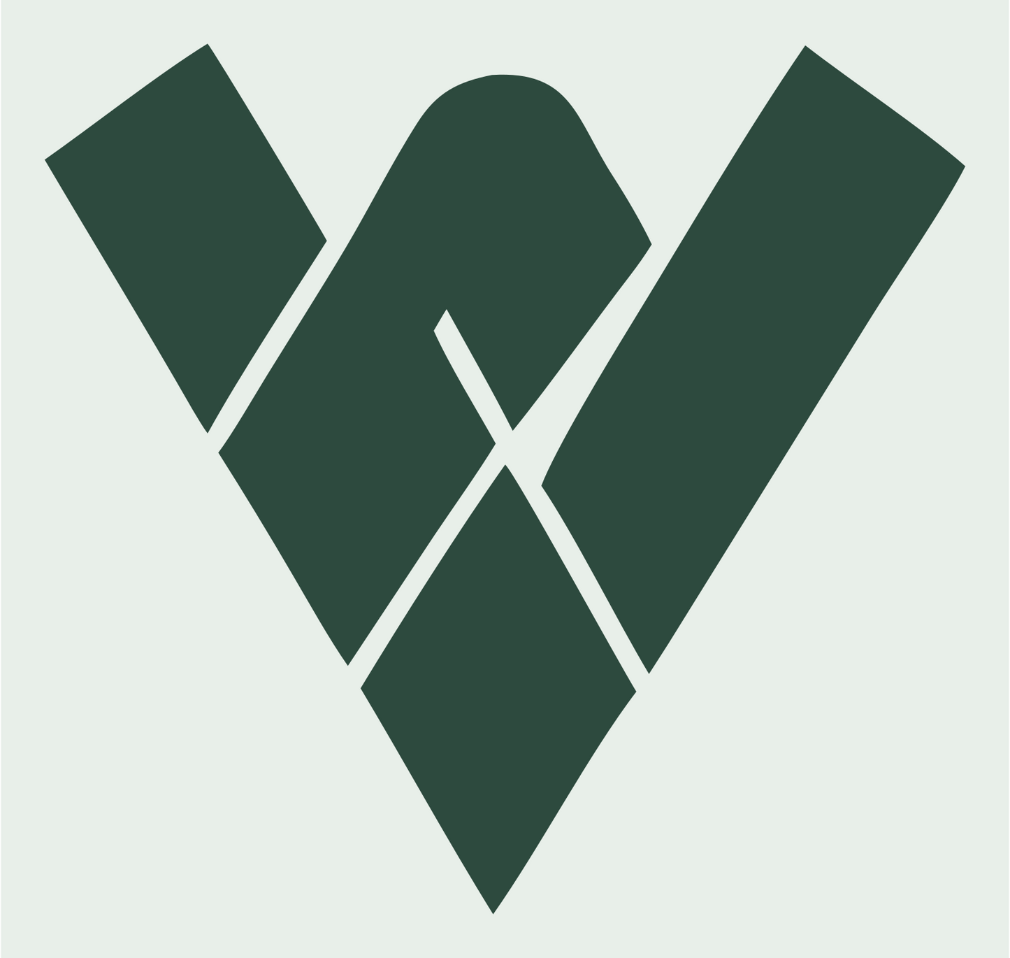Letter W Runner Brutalist Logo #e8efe9/#2d4a3e