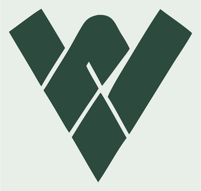 Letter W Runner Brutalist Logo #e8efe9/#2d4a3e