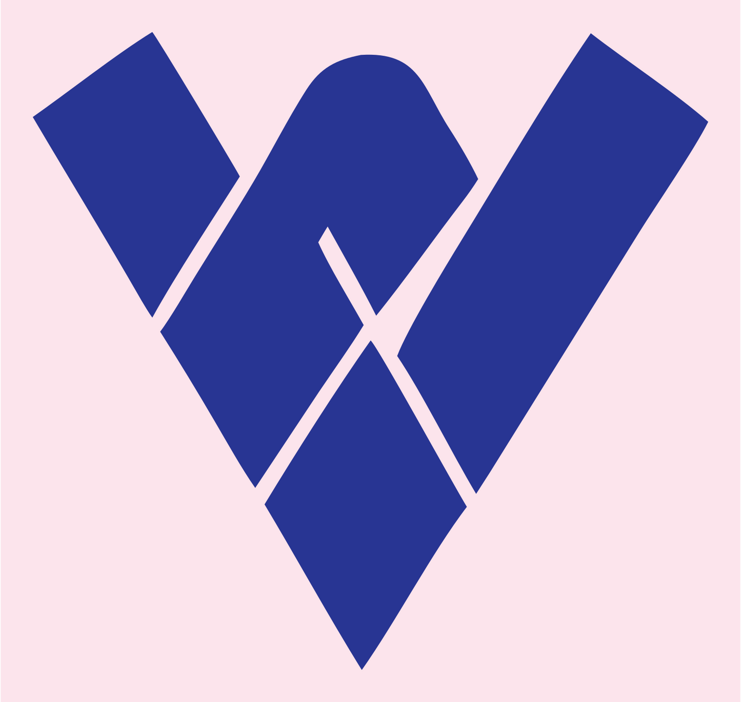 Letter W Runner Brutalist Logo #fce4ec/#283593