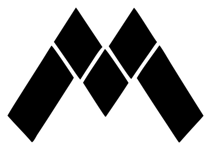 Letter M Diamond Tiles Logo #ffffff/#000000