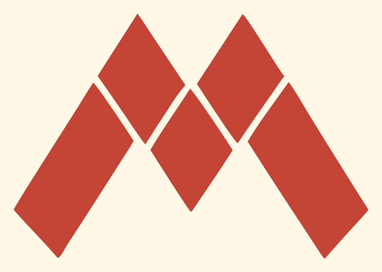 Letter M Diamond Tiles Logo #fff8e7/#c44536