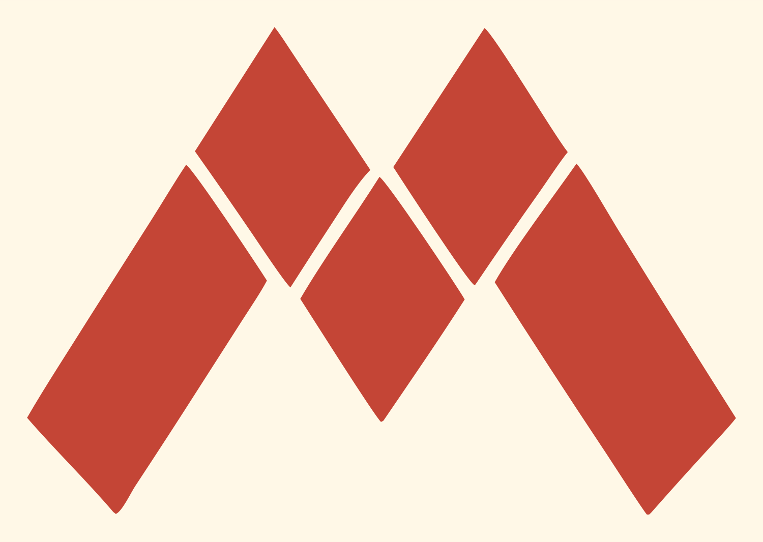 Letter M Diamond Tiles Logo #fff8e7/#c44536