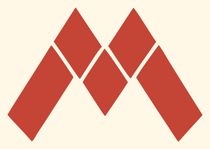 Letter M Diamond Tiles Logo #fff8e7/#c44536