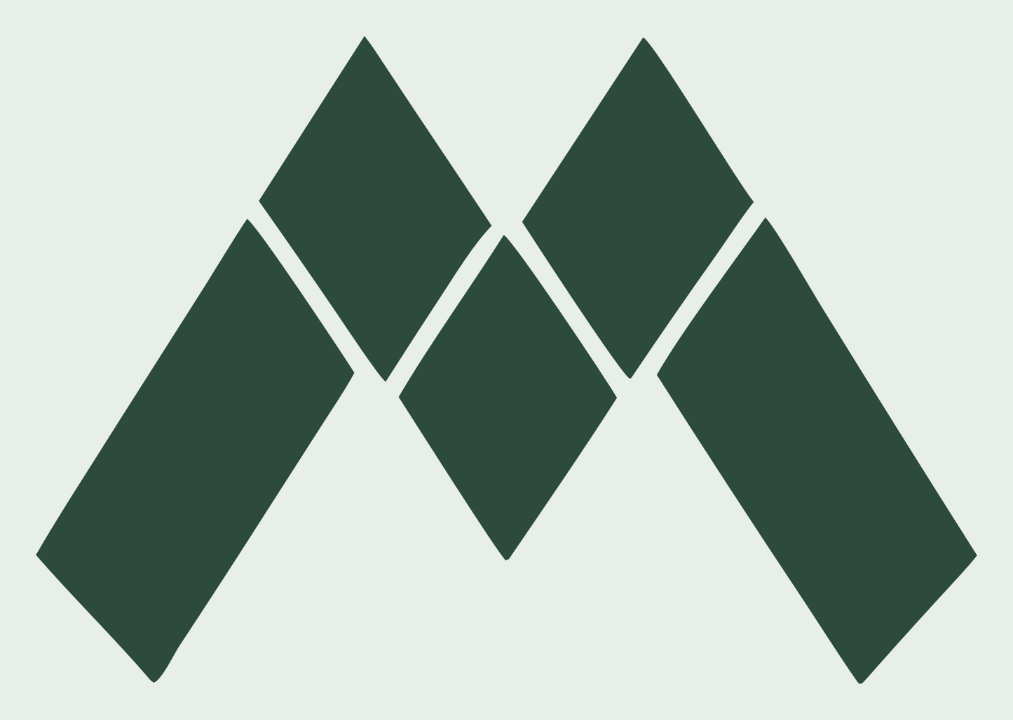 Letter M Diamond Tiles Logo #e8efe9/#2d4a3e