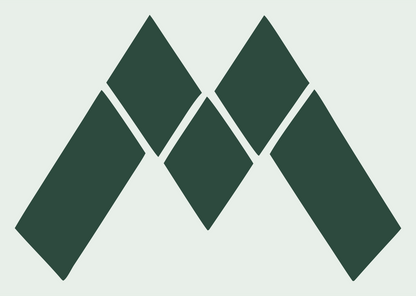 Letter M Diamond Tiles Logo #e8efe9/#2d4a3e