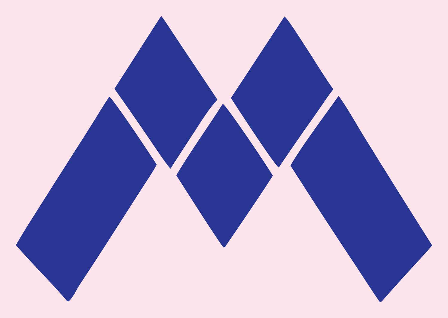 Letter M Diamond Tiles Logo #fce4ec/#283593