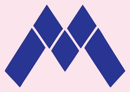 Letter M Diamond Tiles Logo #fce4ec/#283593