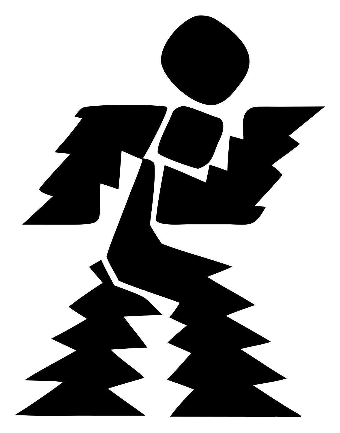 Forest Runner Brutalist Logo #ffffff/#000000