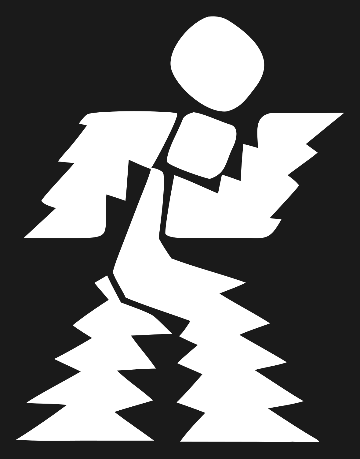 Forest Runner Brutalist Logo #1a1a1a/#ffffff