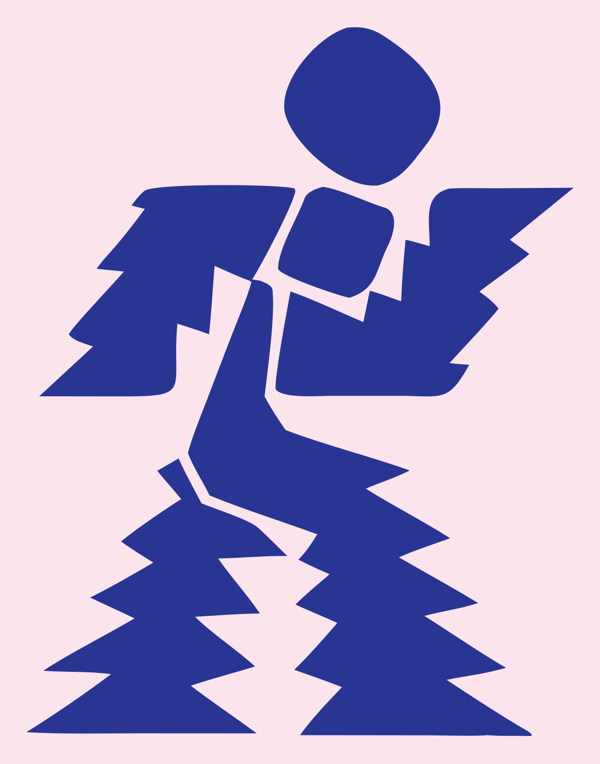 Forest Runner Brutalist Logo #fce4ec/#283593