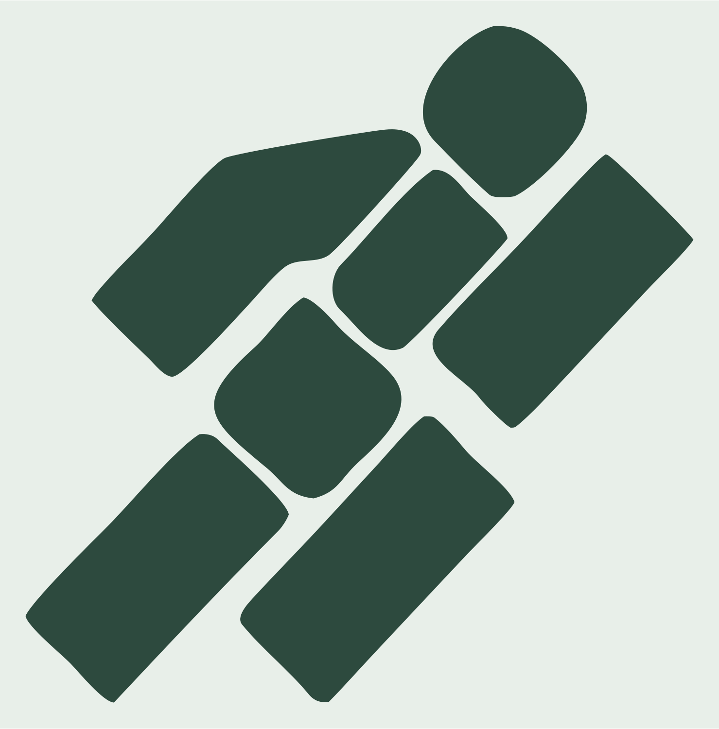 Fragmented Tiles Runner Logo #e8efe9/#2d4a3e