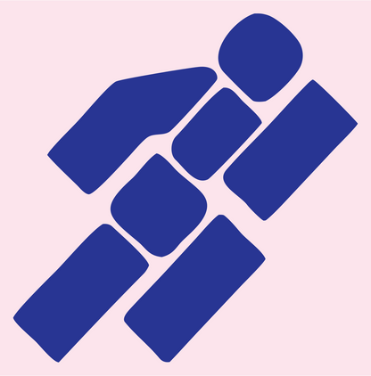 Fragmented Tiles Runner Logo #fce4ec/#283593