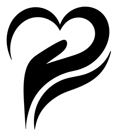 Flowing Heart Flame Logo #ffffff/#000000