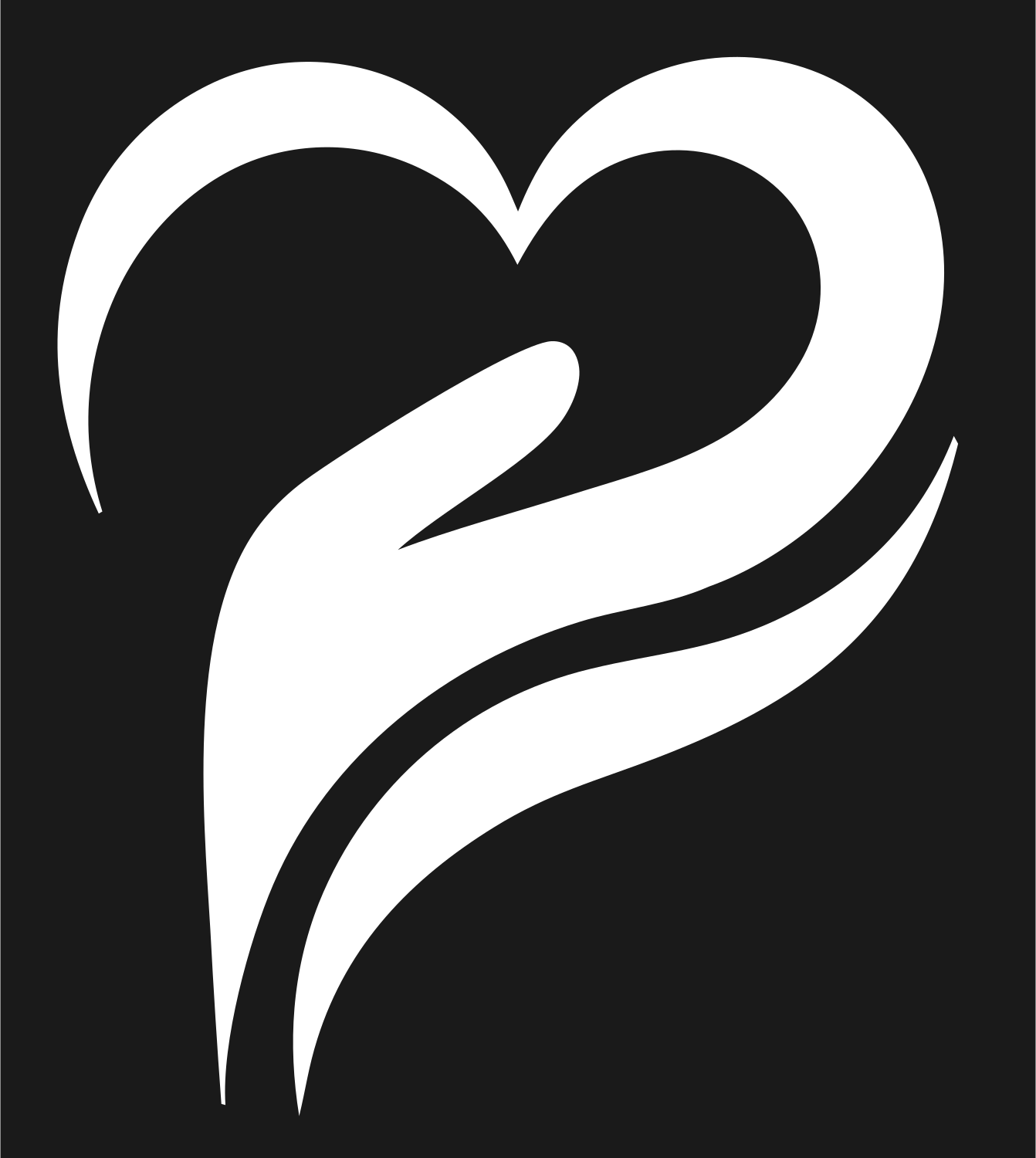 Flowing Heart Flame Logo #1a1a1a/#ffffff