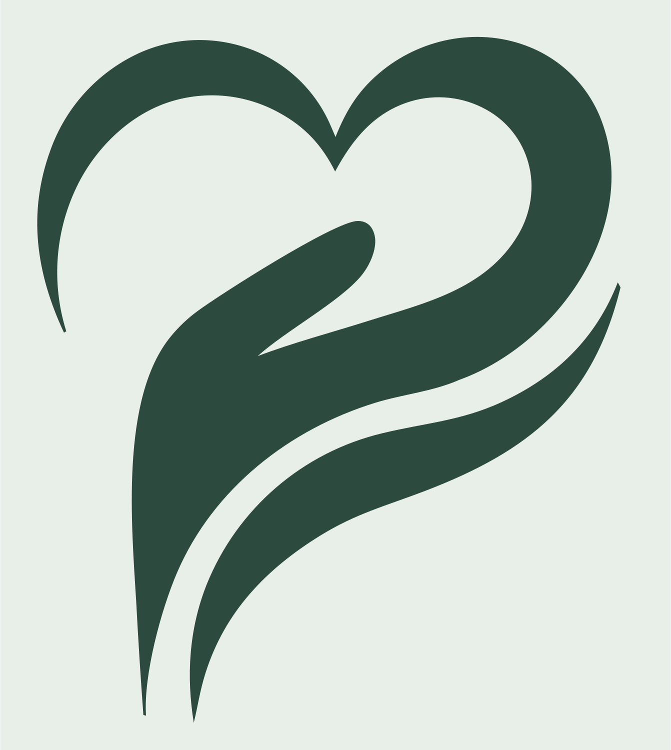Flowing Heart Flame Logo #e8efe9/#2d4a3e