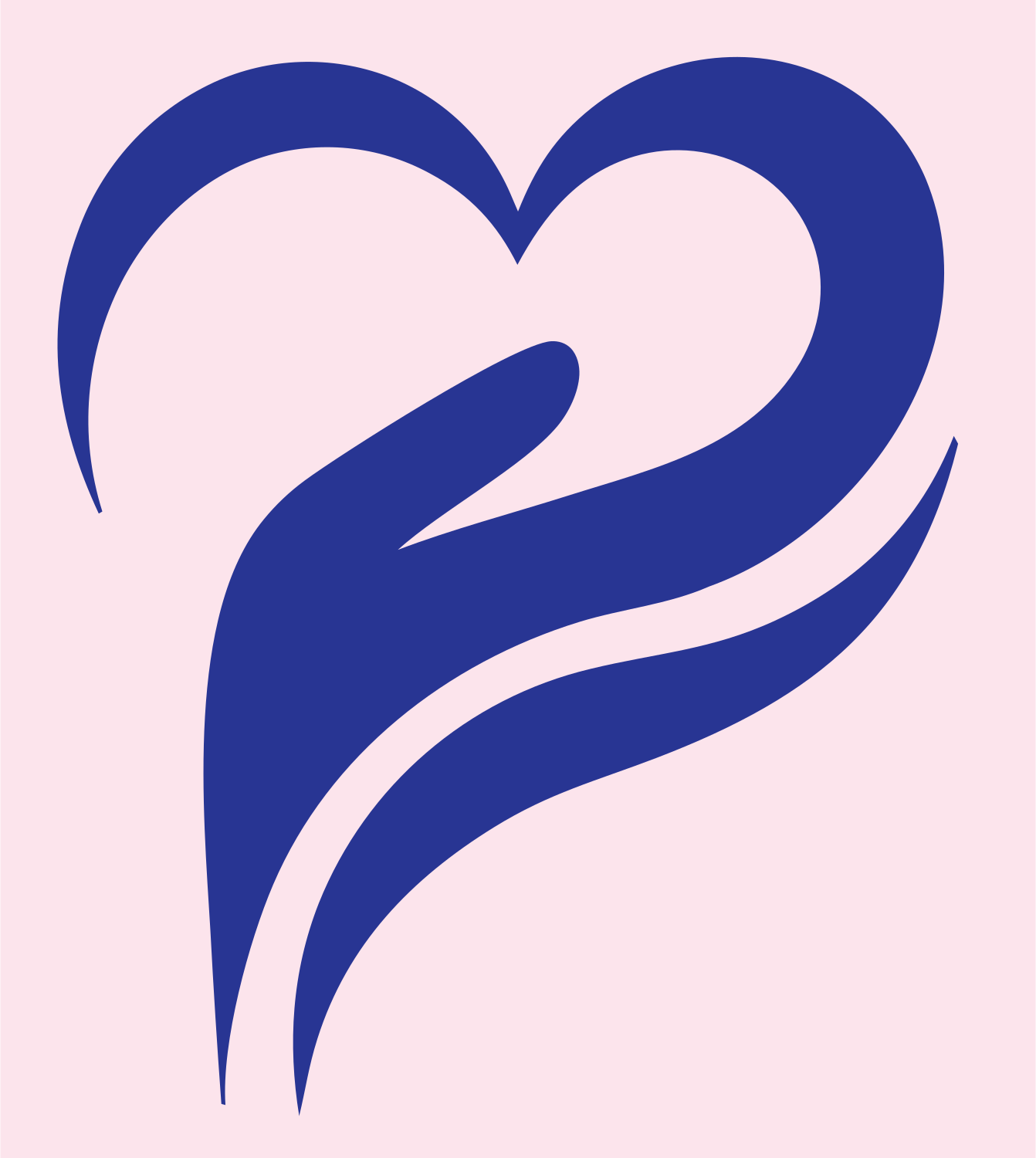 Flowing Heart Flame Logo #fce4ec/#283593
