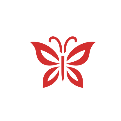 Butterfly Logo Design #D32F2F