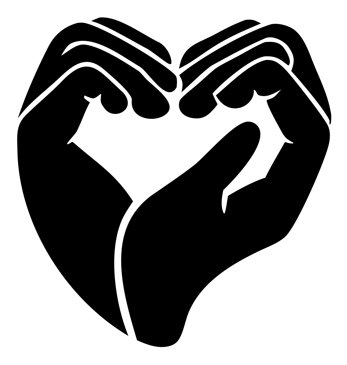 Heart Gesture Hands Logo #ffffff/#000000