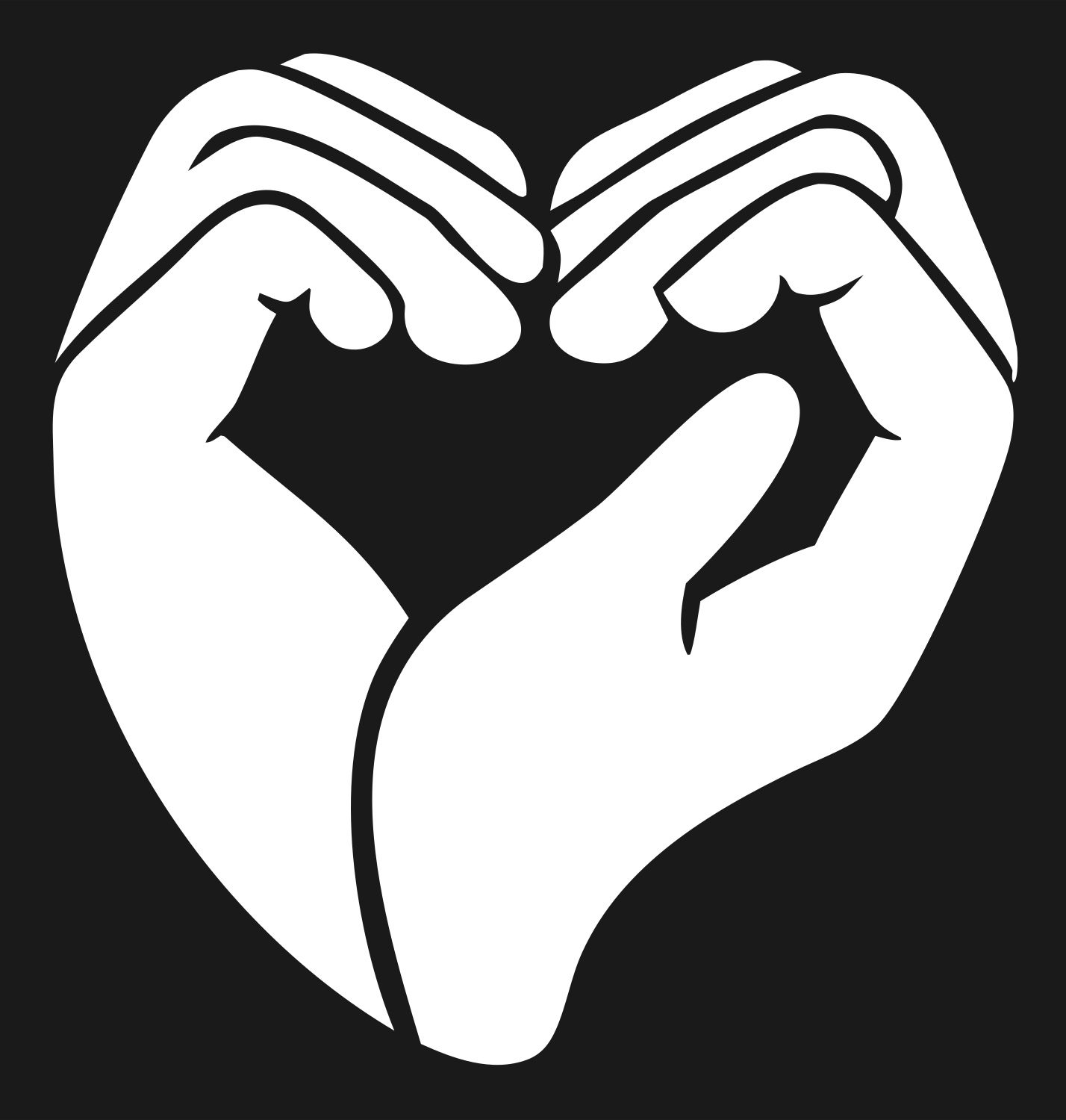Heart Gesture Hands Logo #1a1a1a/#ffffff