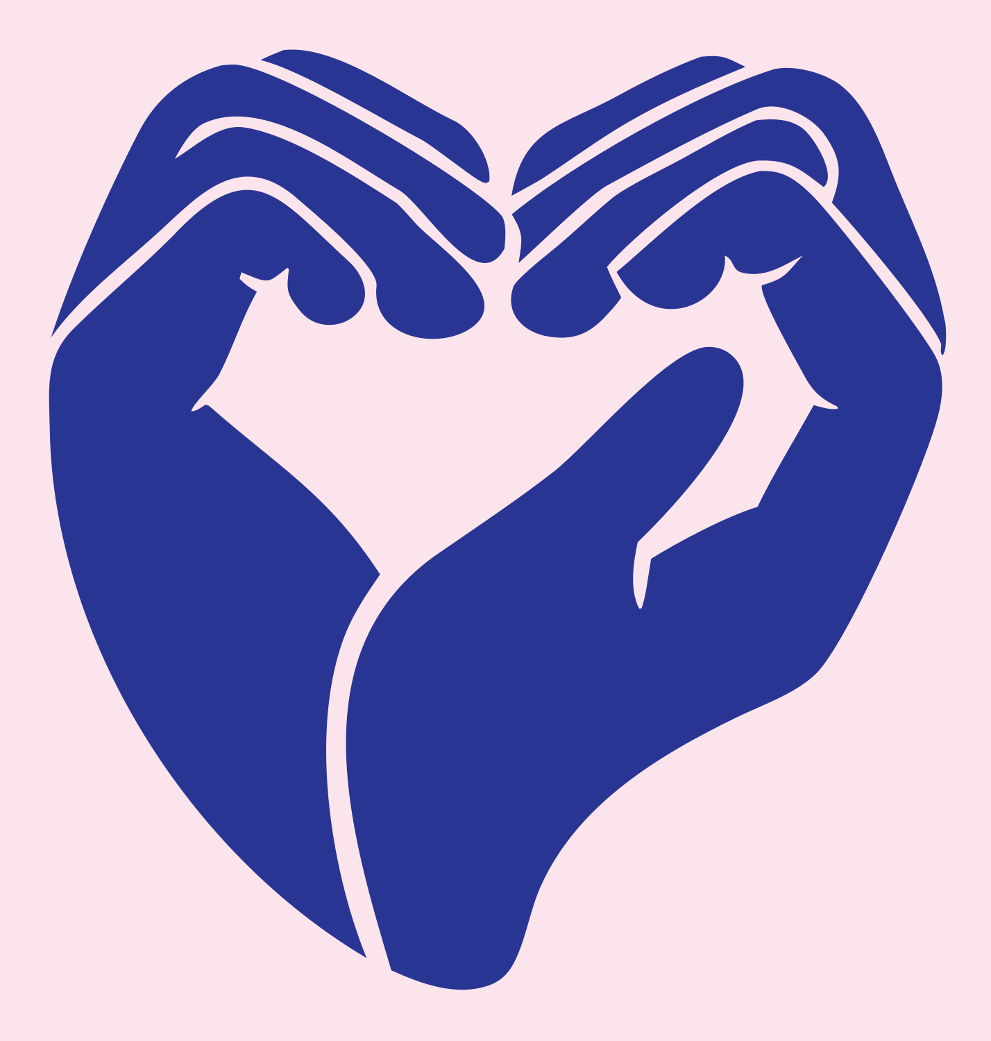 Heart Gesture Hands Logo #fce4ec/#283593
