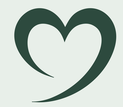 Calligraphy Stroke Heart Logo #e8efe9/#2d4a3e