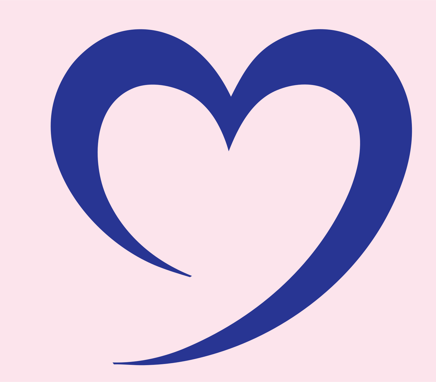 Calligraphy Stroke Heart Logo #fce4ec/#283593