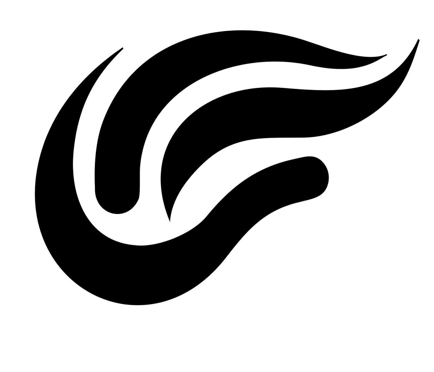 Swooping Wing Flame Logo #ffffff/#000000