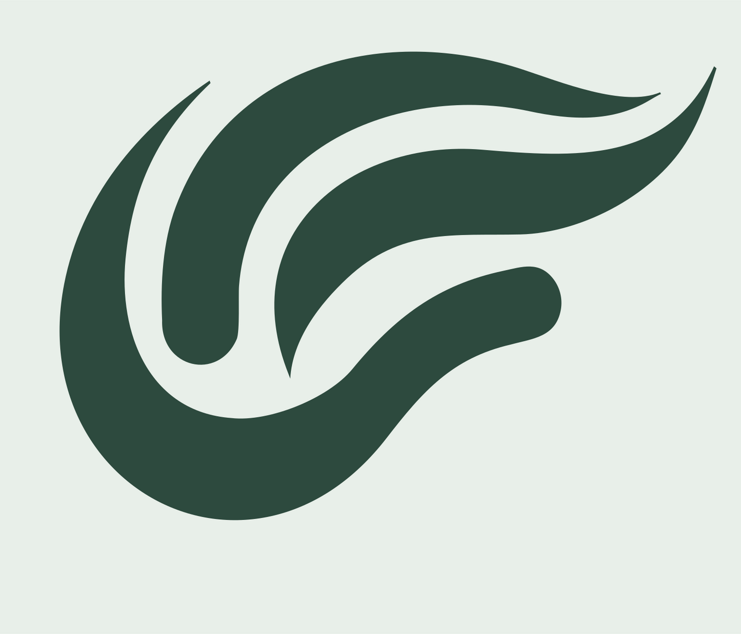 Swooping Wing Flame Logo #e8efe9/#2d4a3e