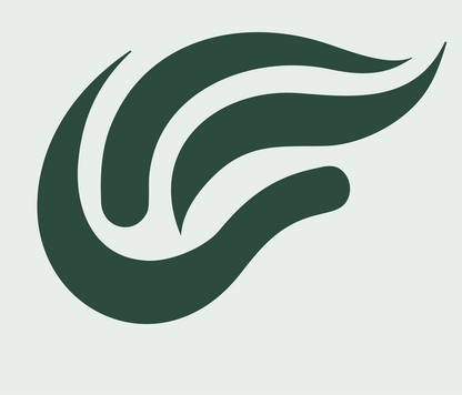 Swooping Wing Flame Logo #e8efe9/#2d4a3e