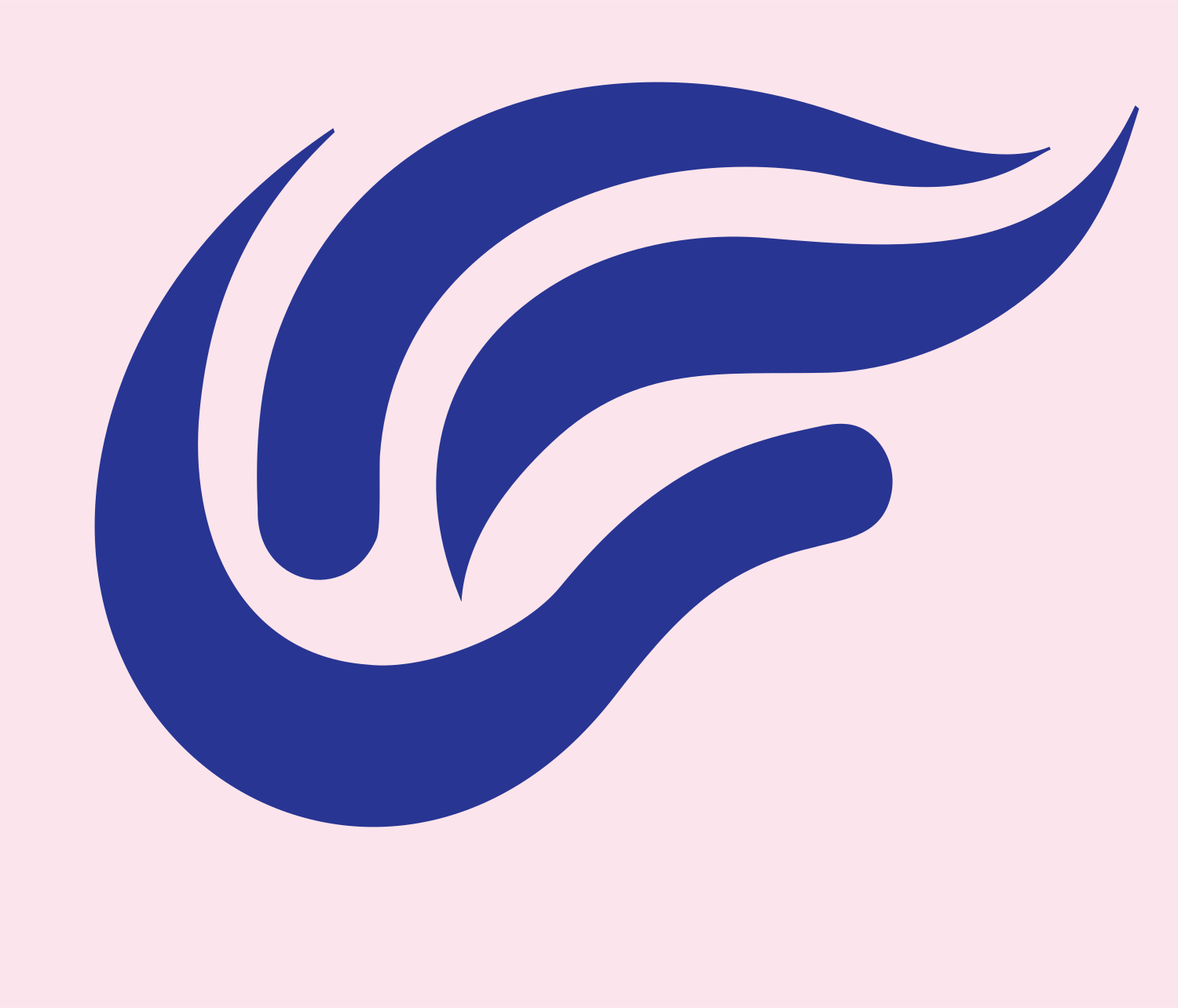 Swooping Wing Flame Logo #fce4ec/#283593