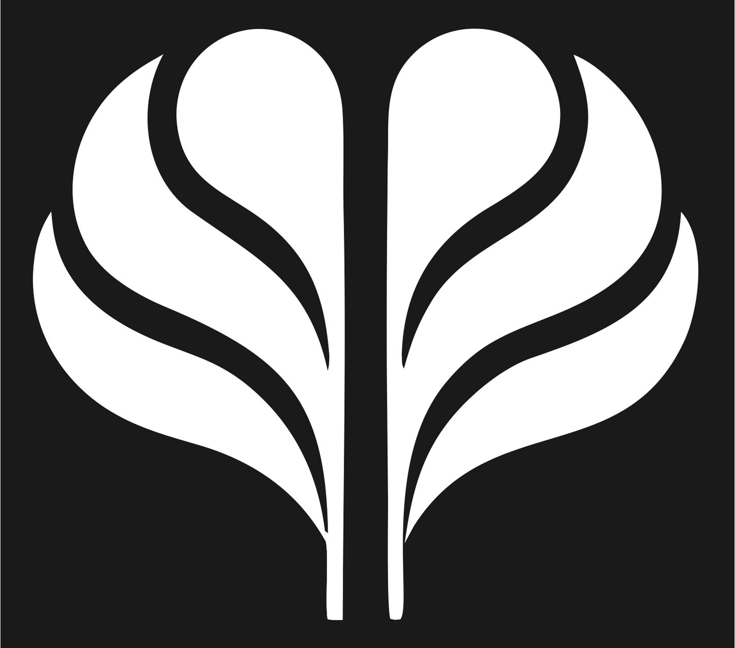 Symmetrical Leaf Heart Logo #1a1a1a/#ffffff
