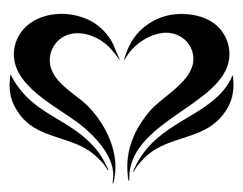 Heart with Swept Wings Logo