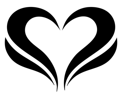 Heart with Swept Wings Logo #ffffff/#000000