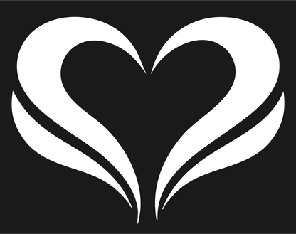 Heart with Swept Wings Logo #1a1a1a/#ffffff